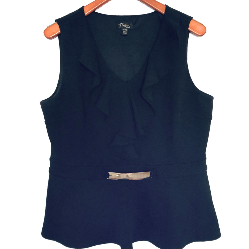 Thalia Sodi Black Sleeveless Top Size XL